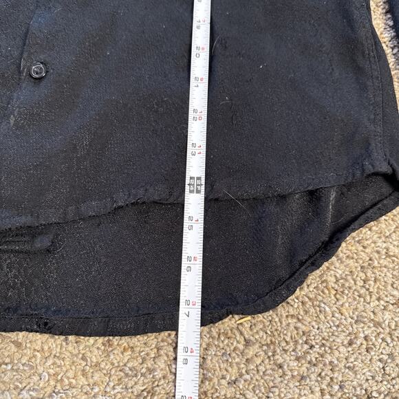 H&M Monochrome Snakeskin Black Career Shirt‎ Button Up Front Top Blouse M Casual - Picture 6 of 14